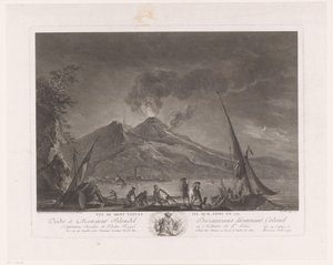 Paysage avec pêcheurs et Vésuve actif (Vue du mont Vezuve tel qu