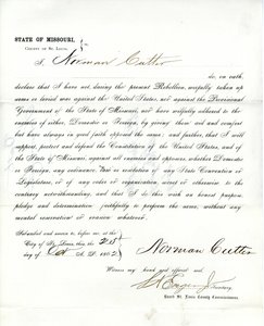 Serment de loyauté de Norman Cutter du Missouri, Comté de St. Louis - Norman Cutter