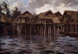 Village de Motu vu de la mer - Norman Hardy