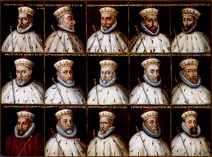 Armoiries de la République de Gênes et portraits des Doges - Northern Italian School