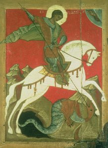 Icône de Saint Georges et le Dragon - Novgorod School