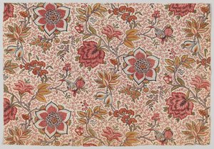 Fleurs et Oiseaux sur Fond de Brindilles Pointillées