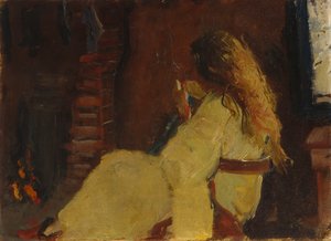 Cheveux secs près de la cheminée - Oda Krohg