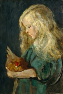Fille avec poule - Oda Krohg