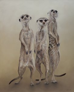 Suricates, 2014 (acrylique sur bois gesso)