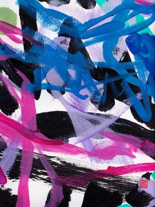 Abstraction de coups de pinceau bleus zen, 2023