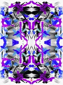 Motif floral bleu violet zen, 2023