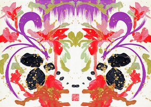 Fleurs orange violet zen 2, 2021 - Odilia W. Y. Fu