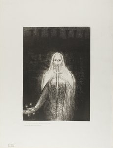 Et il avait dans sa main droite sept étoiles ; et de sa bouche sortait une épée à double tranchant, planche 1 de 12 - Odilon Redon
