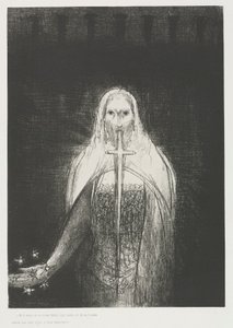 Et il avait dans sa main droite sept étoiles; et de sa bouche sortait une épée aiguë à deux tranchants - Odilon Redon