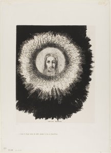 Et dans le disque même du soleil brille le visage de Jésus-Christ, planche 10 de La Tentation de Saint Antoine (1ère série) - Odilon Redon