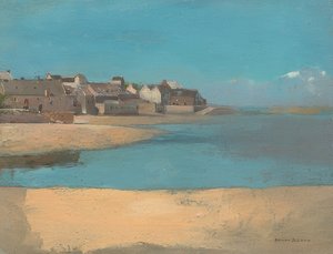 Village au bord de la mer, Bretagne. Vers 1880 - Odilon Redon