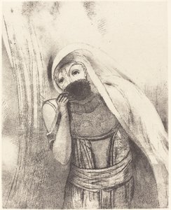 Elle tire de sa poitrine une éponge toute noire, la couvre de baisers - Odilon Redon