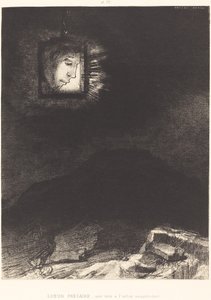 Lueur précaire, une tête suspendue - Odilon Redon