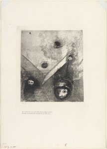 Sur le fond de nos nuits, Dieu avec son doigt connaisseur trace un cauchemar multiforme et implacable, planche 6 de 9 - Odilon Redon