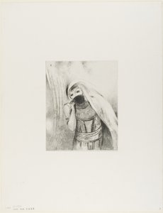 Elle tire de son sein une éponge, parfaitement noire, et la couvre de baisers, planche 8 de 24 - Odilon Redon