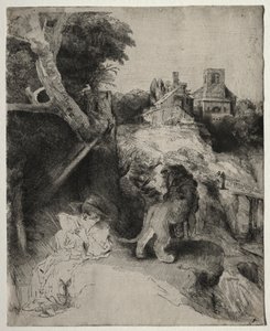Saint Jérôme lisant dans un paysage italien - Odilon Redon