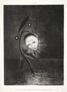 La fleur des marais, une tête humaine triste - Odilon Redon