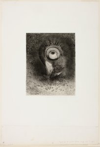 Il y eut peut-être une première vision tentée dans la fleur, planche 2 de 8 de "Les Origines" - Odilon Redon