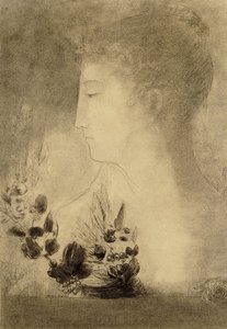 Profil de femme avec couronne de lauriers - Odilon Redon