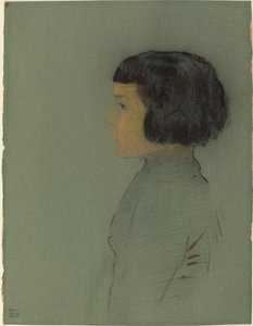 Jeune femme de profil