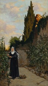 Nonne dans le jardin
