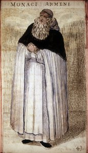 Moine arménien. Gravure sur bois. 16ème siècle. - Odoardo Fialetti