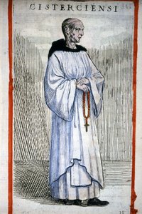 Moine cistercien. Gravure de O. Fialetti. 16ème siècle.