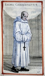 Ermite camaldule. Gravure dans O. Fialetti. 16ème siècle.