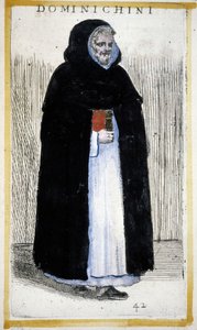 Ordre religieux : un moine dominicain. Gravure dans O. Fialetti. 16ème siècle.