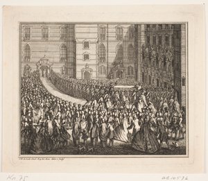 Le roi Frédéric V en procession pour la cérémonie de couronnement à l