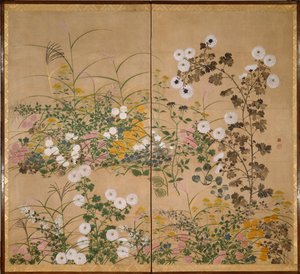 Plantes à fleurs en automne, 18ème siècle