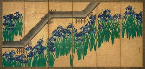 Iris à Yatsuhashi (Huit Ponts), vers 1709