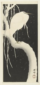 Héron dans la neige - Ohara Koson