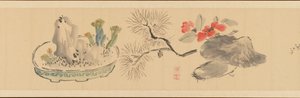 Lettre avec des fleurs - Okada Hanko