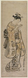 Une beauté avec un miroir - Okumura Masanobu
