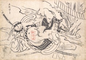 Ichikawa Danjuro I en Soga Goro, vers 1710