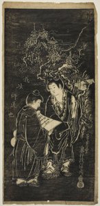 Deux Garçons comme les Moines Excentriques Kanzan (Chinois : Hanshan) et Jittoku (Chinois : Shide)