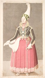 Femme en costume paysan islandais - Olavius