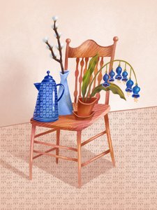 Chaise « Nature morte bleue » - Olga Skomorokhova