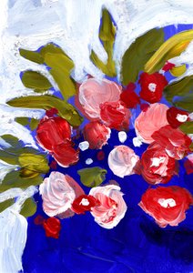 Fleurs abstraites aux couleurs vives - Olga Skomorokhova