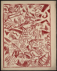 Illustration pour le livre La Guerre par Aleksey Kruchenykh, 1916 - Olga Rozanova