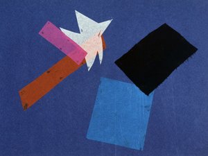 Guerre universelle : œuvre de collage par Olga Rosanova, janvier 1916