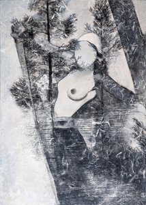 Maschera bianca, 2024(technique mixte sur toile)