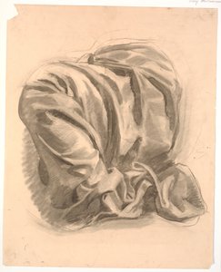 Étude de draperie, reposant sur une jambe