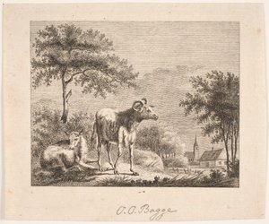 Paysage avec moutons - Oluf Olufsen Bagge