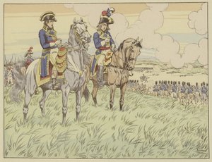 Napoléon et le général Louis Desaix à la bataille de Marengo, 24 juin 1800 - Onfray de Breville Job