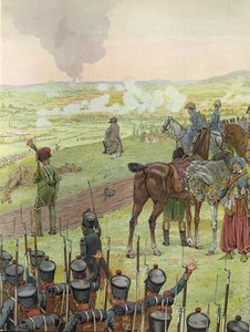 Napoléon, assis sur un tambour, à la bataille de Bautzen, 20-21 mai 1813
