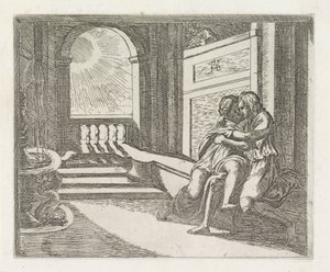 Abimélech voit Isaac caresser Rébecca - Orazio Borgianni