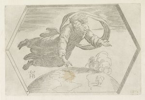Création du ciel et de la terre (Schilderingen in de Loggia van Rafaël) - Orazio Borgianni